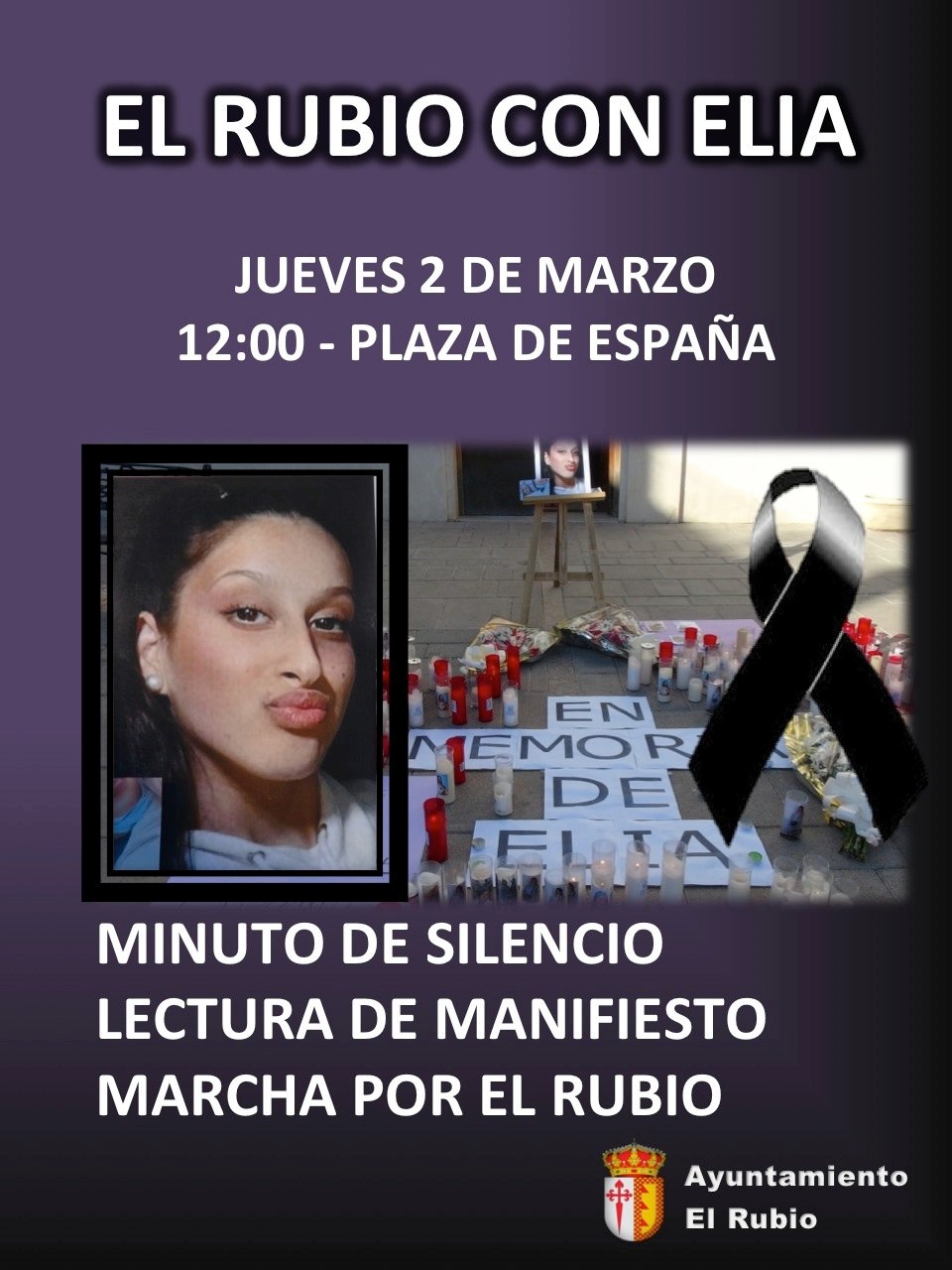 Minuto de silencio en memoria de ELIA BAENA