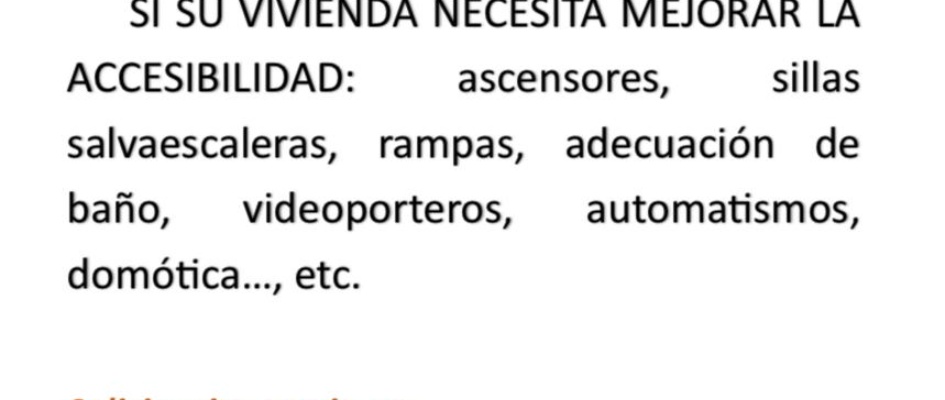 SUBVENCIONES PARA LA MEJORA DE ACCEESIBILIDAD EN VIVIENDAS Y EDIFICIOS