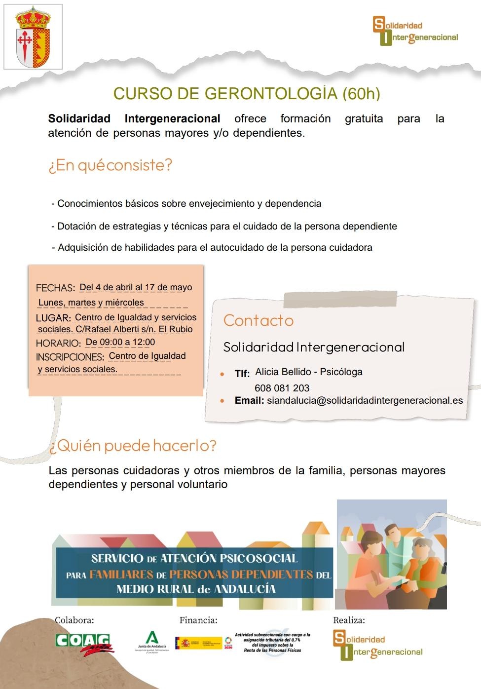 CURSO DE GERONTOLOGÍA EN EL RUBIO