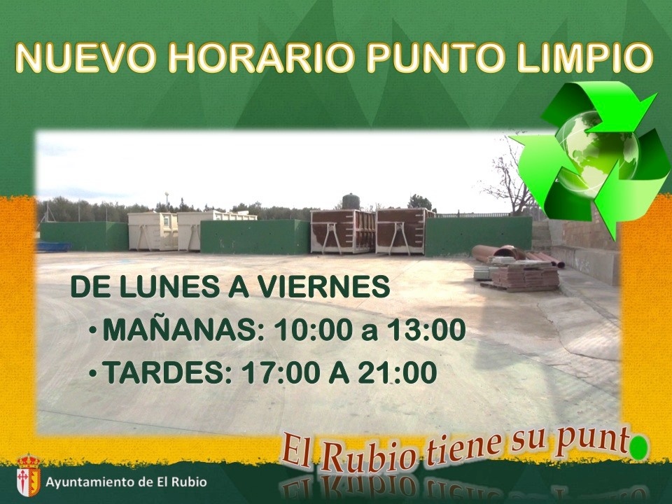 NUEVO HORARIO PUNTO LIMPIO DE EL RUBIO