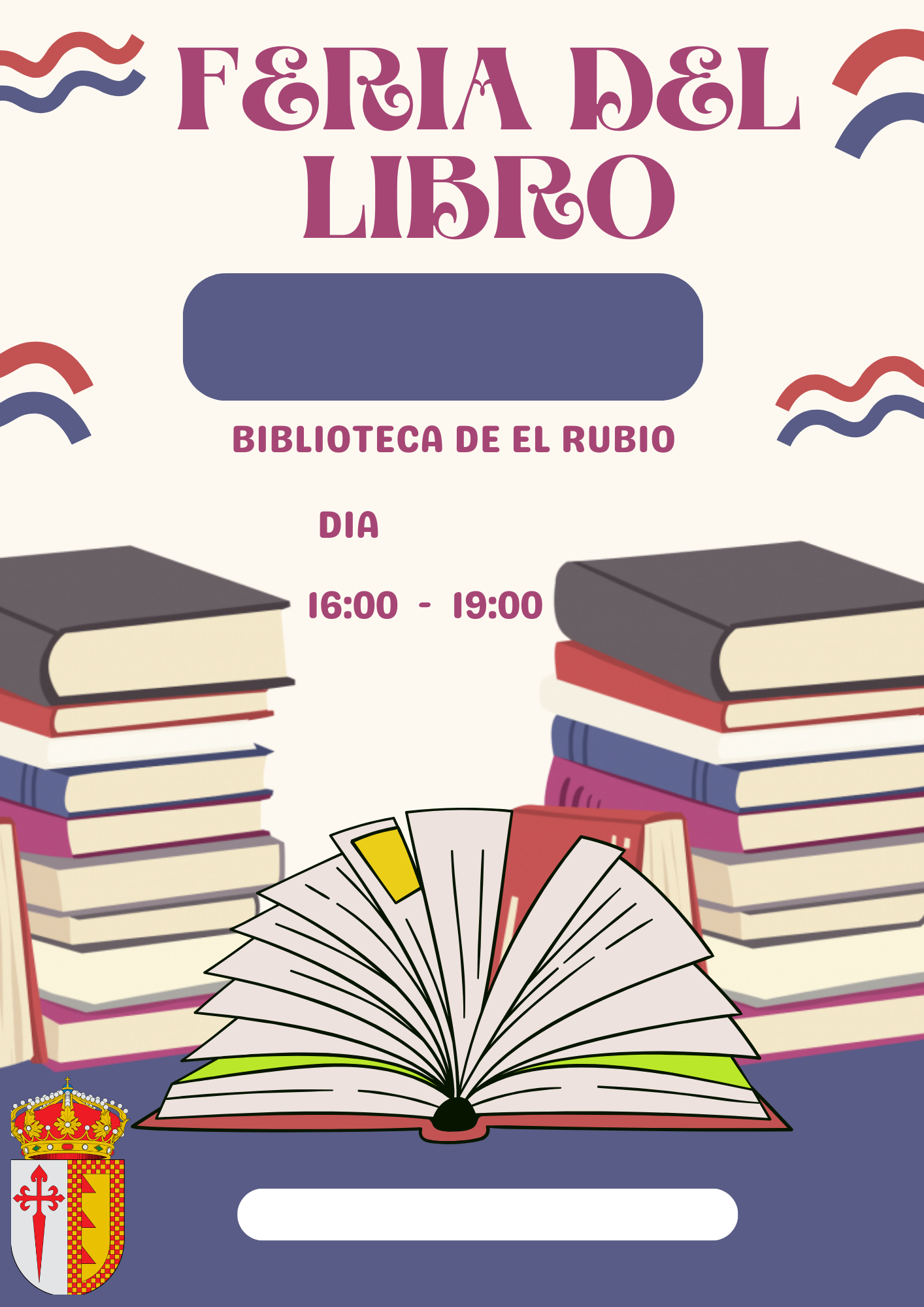 0.-Blue Purple Flat Illustration Book Fair Poster