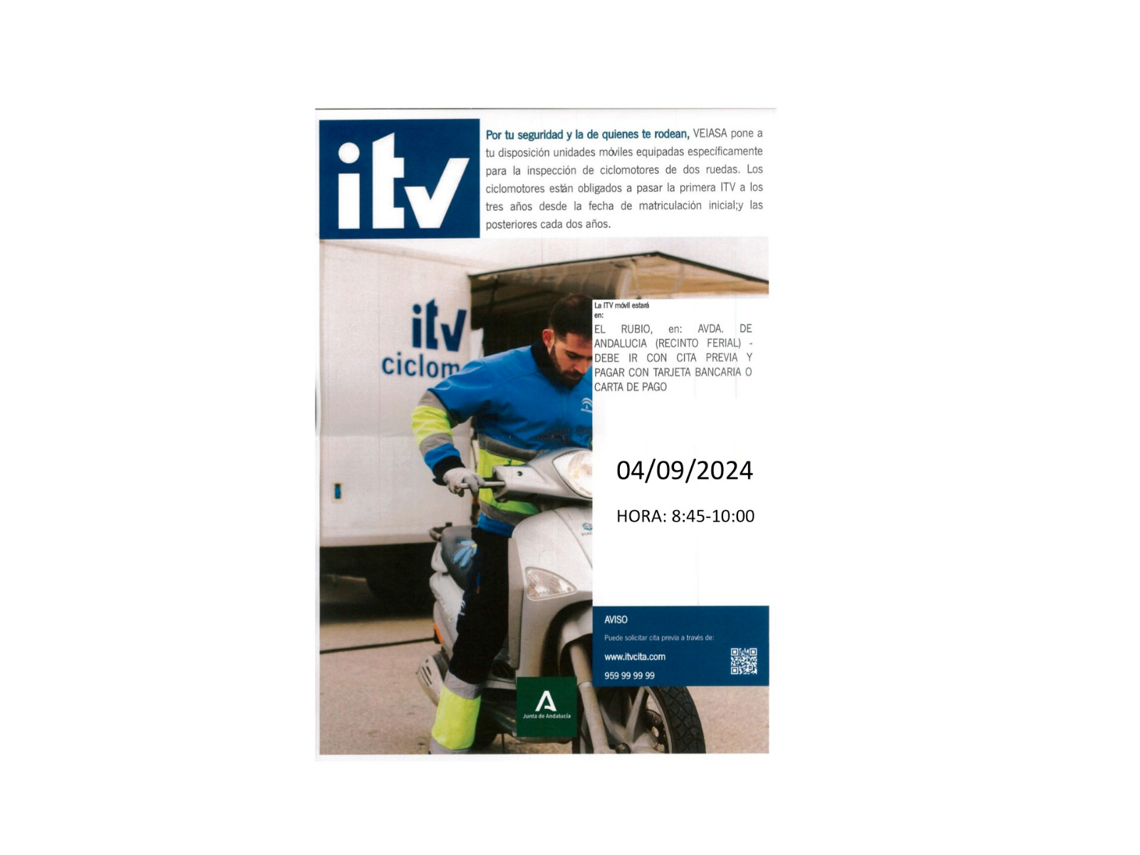 24.-ITV EN EL RUBIO PARA LA INPECCIÓN DE CICLOMOTORES DE DOS RUEDAS