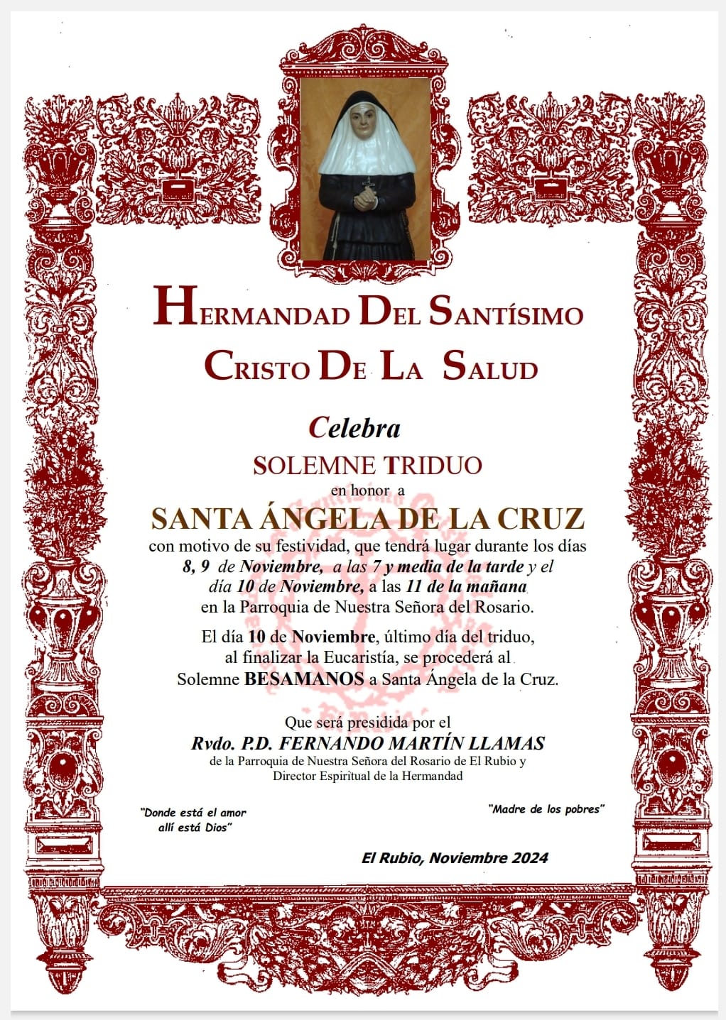 35.-Triduo en honor a Santa Ángela de la Cruz