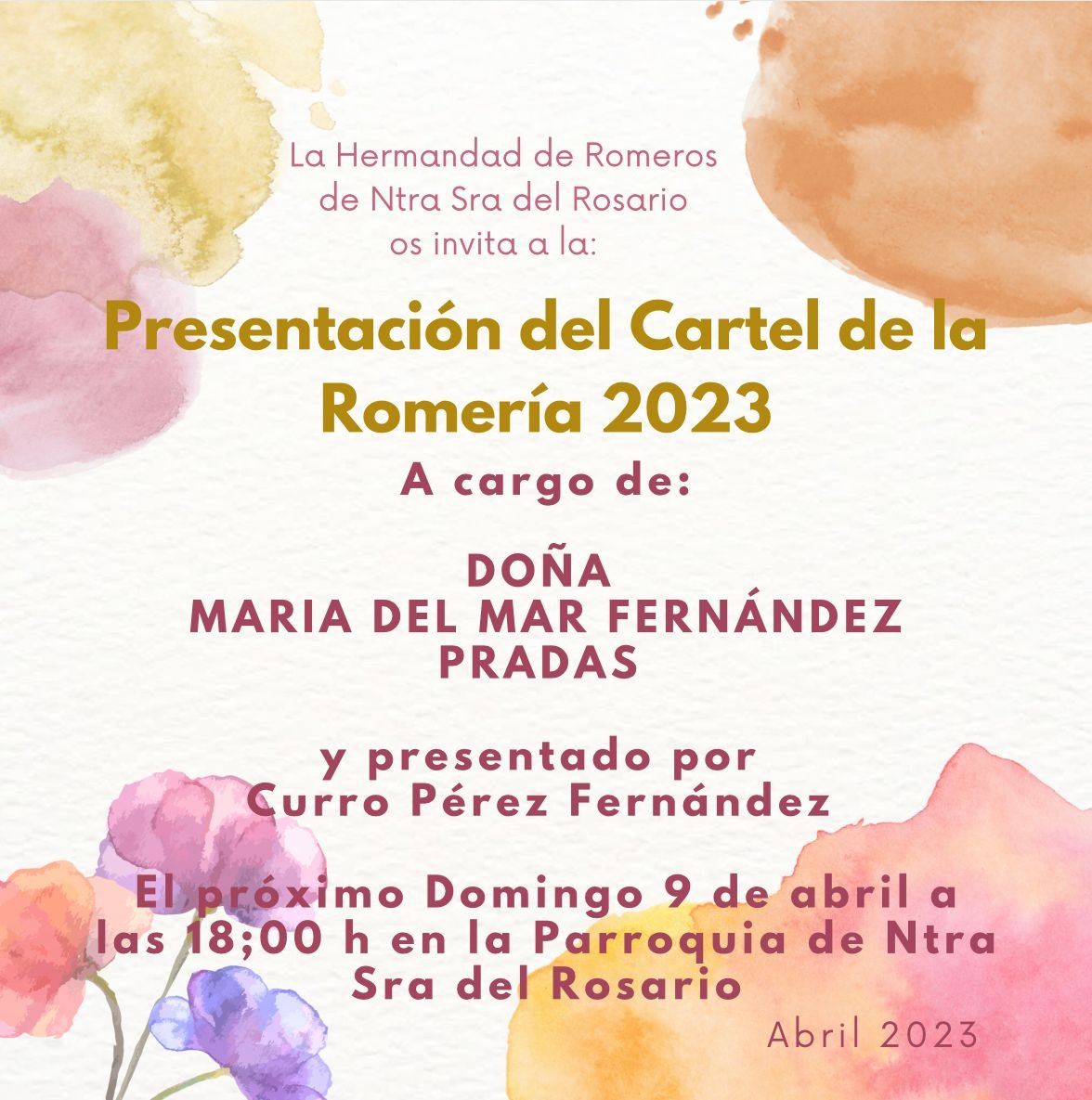 PRESENTACIÓN DEL CARTEL DE LA ROMERÍA 2023