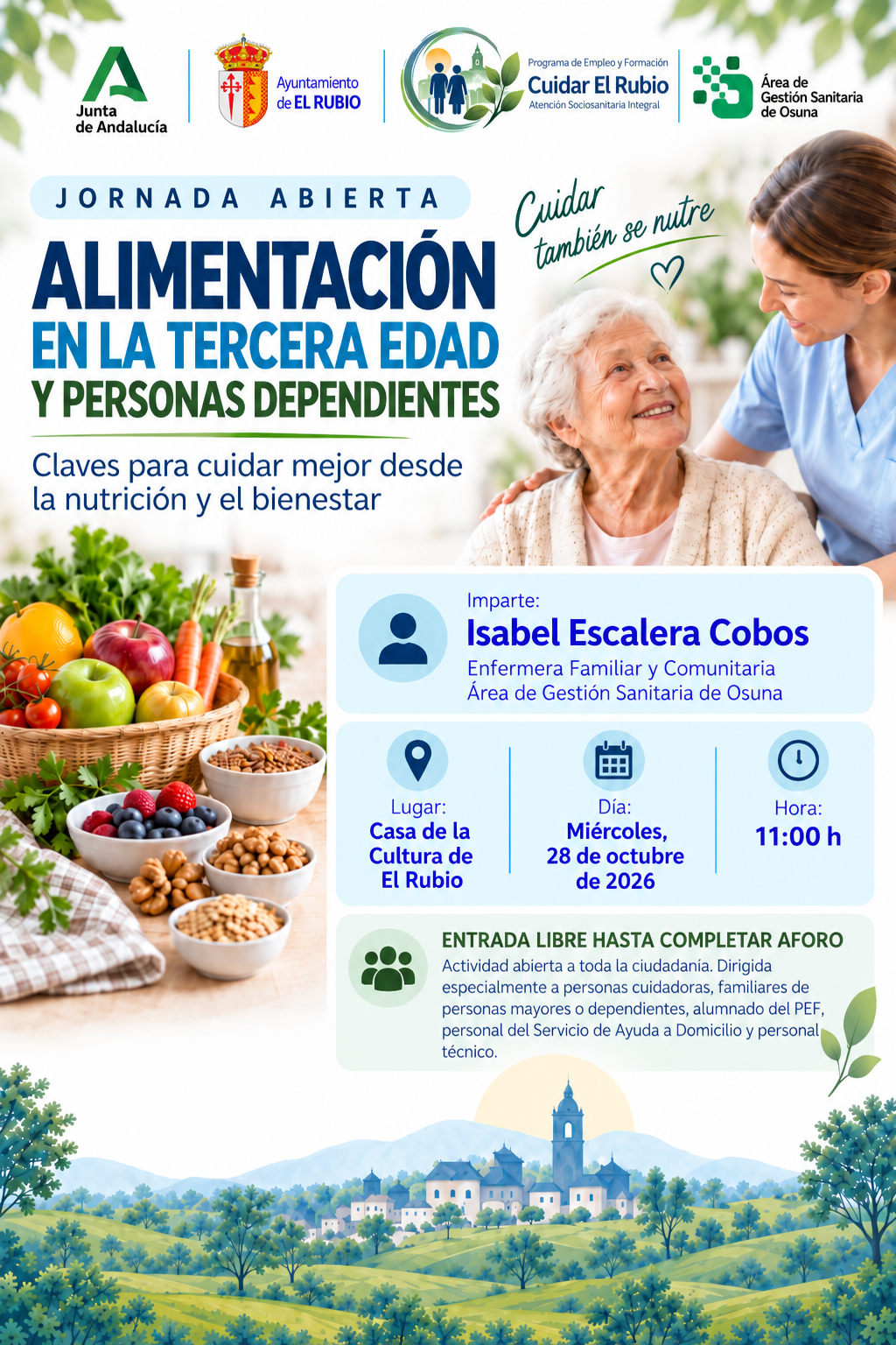 Cartel sobre nutrición en la tercera edad