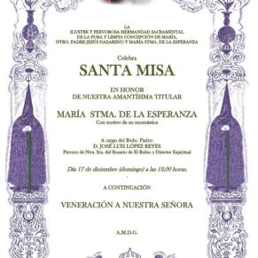 2.-OFRENDA FLORAL, MISA Y VERBENA DE LA ESPERANZA