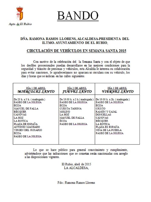 BANDO SEMANA SANTA 2015