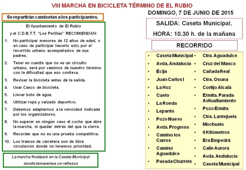 INTERIOR MARCHA EN BICICLETA 2015.