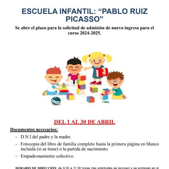 ABIERTO EL PLAZO PARA SOLICITAR LA ADMISIÓN DE NUEVO INGRESO EN LA ESCUE