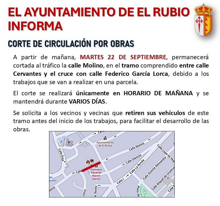 CORTE DE CIRCULACIÓN POR OBRAS
