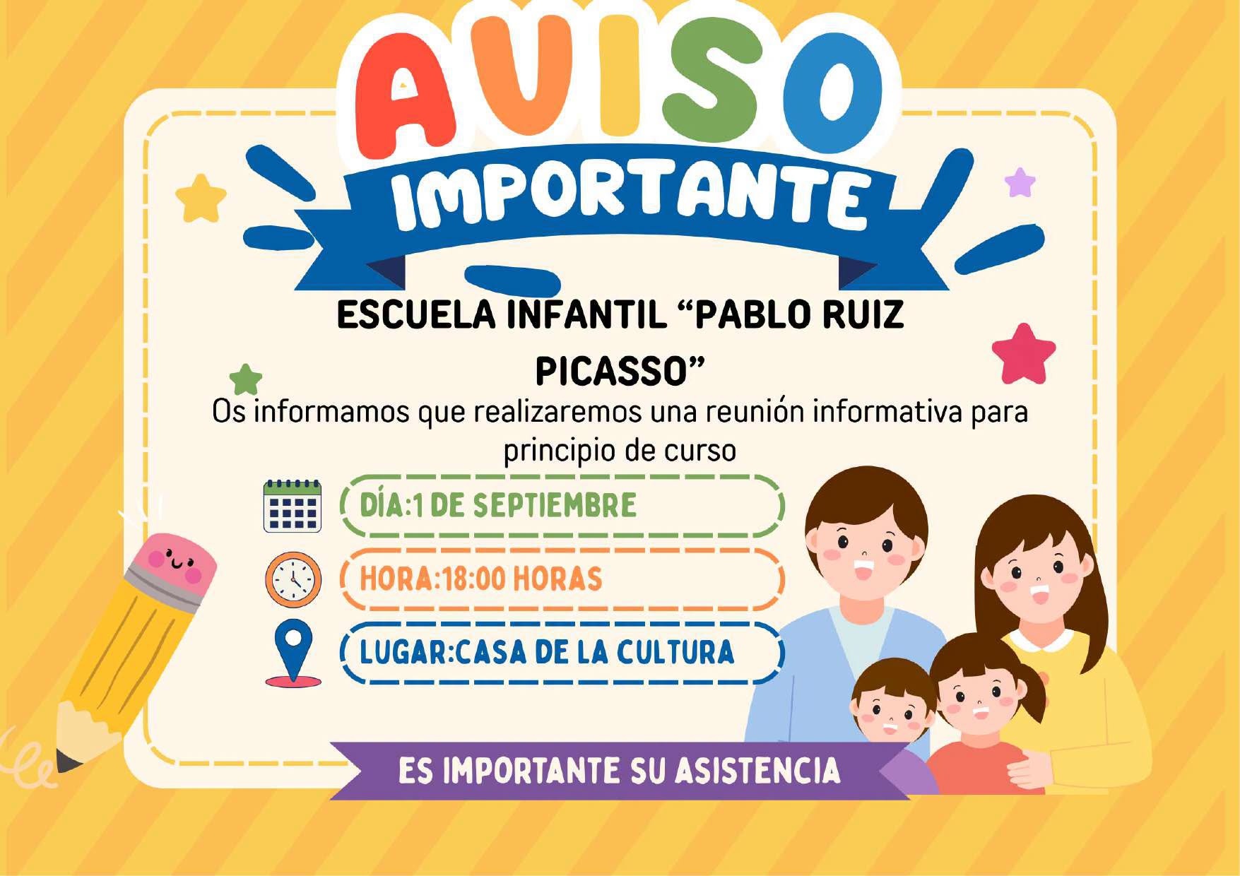 ESCUELA INFANTIL PABLO RUIZ PICASSO REUNIÓN INFORMATIVA