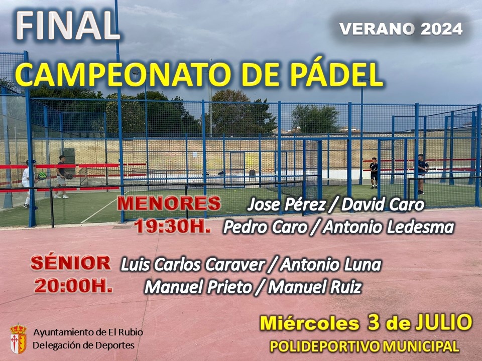 FINALES CAMPEONATO DE PÁDEL VERANO 2024