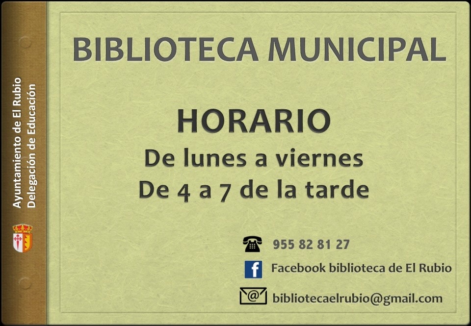 HORARIO DE LA BIBLIOTECA MUNICIPAL