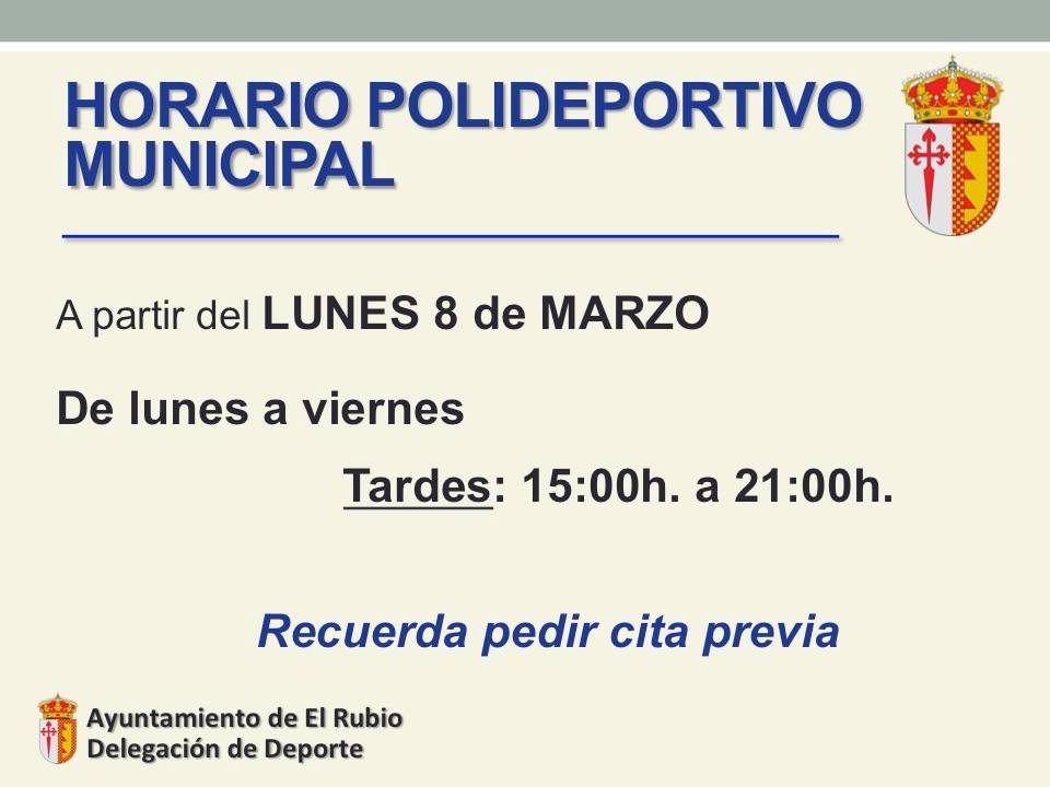 HORARIO POLIDEPORTIVO