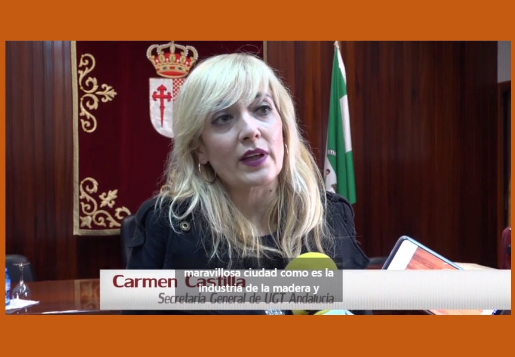 La secretaria General de UGT Andalucía, Carmen Castilla, visita El Rubio