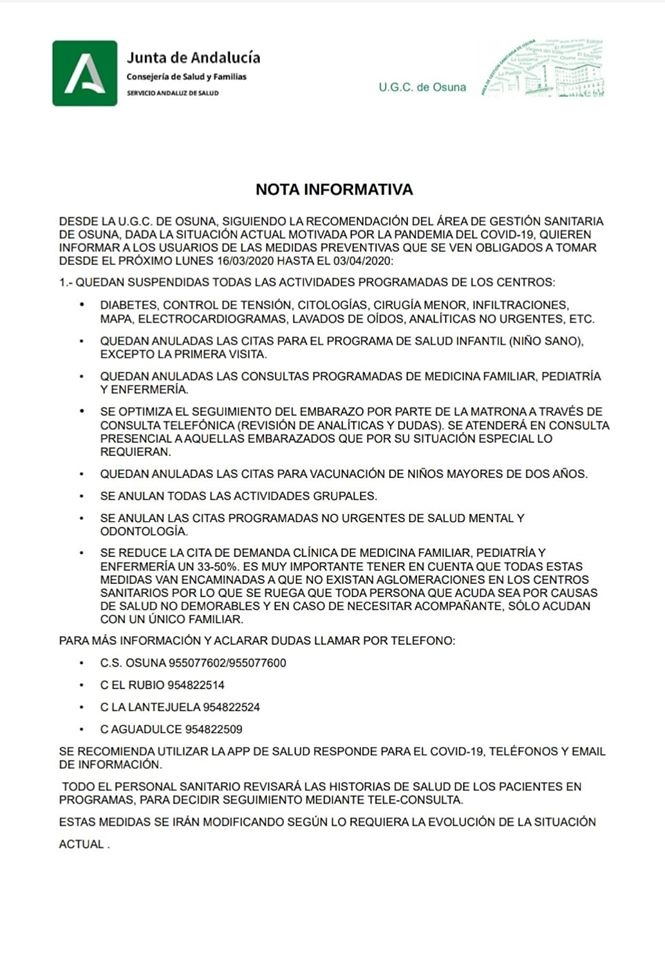 NOTA INFORMATIVA EVITAR CONTAGIOS