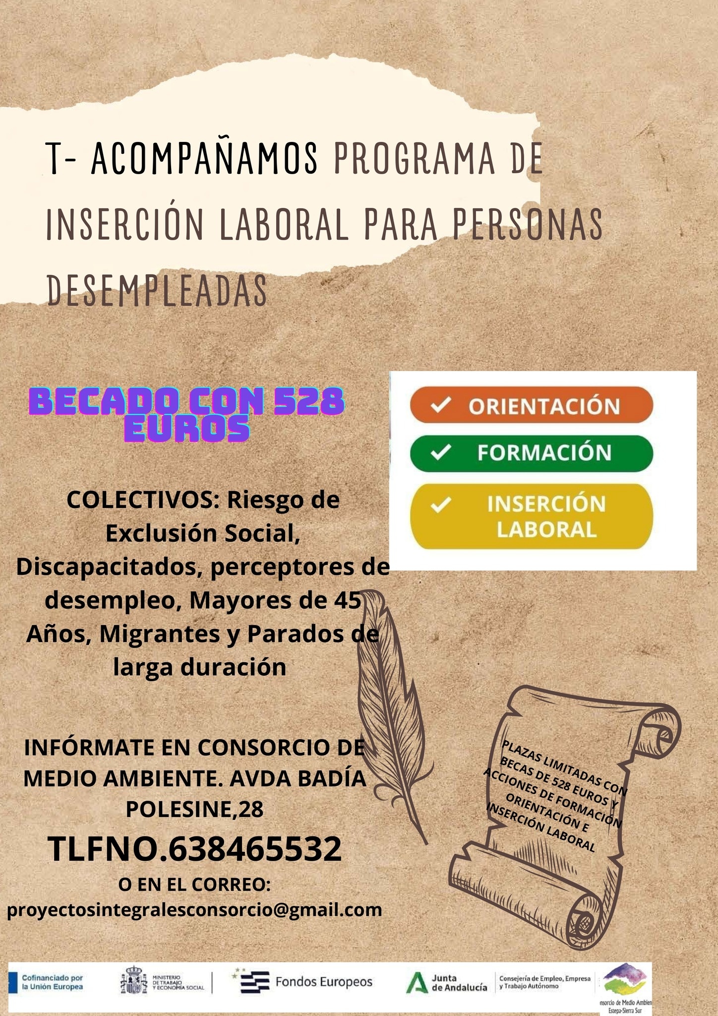 PROGRAMA DE INSERCCIÓN LABORAL PARA PERSONAS DESEMPLEADAS T-ACOMPAÑAMOS