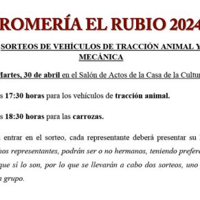 Sorteos de vehículos de tracción animal y mecánica