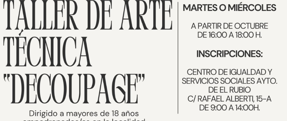 TALLER DE ARTE TÉCNICA DECOUPAGE