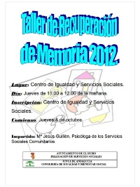 TALLER DE RECUPERACIÓN DE MEMORIA 2012