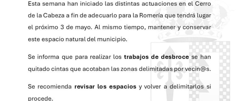 TRABAJOS DE DESBROCE EN EL CERRO DE LA CABEZA